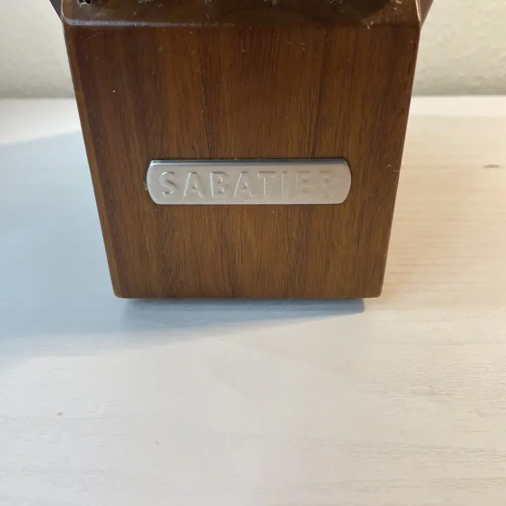 Sabatier 13pc Stainless Steel Hollow Handle Cutlery Set Wood Block Shears
